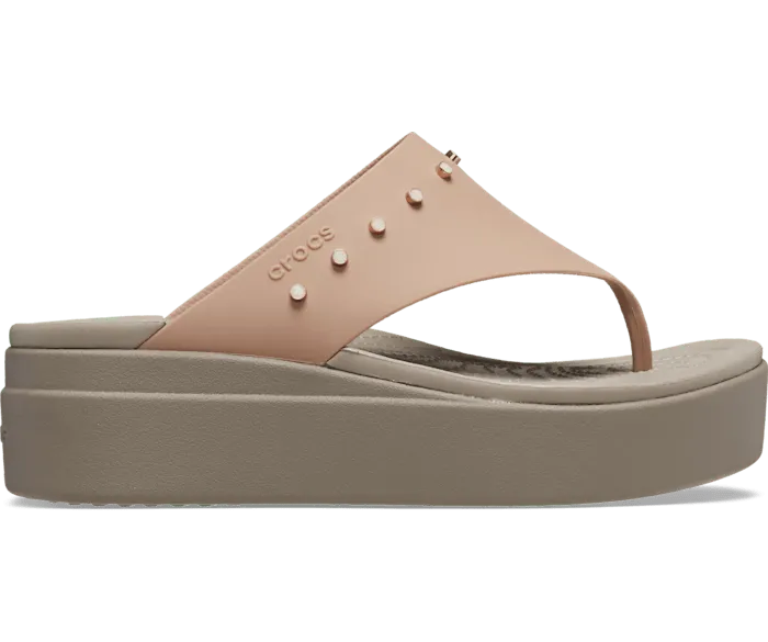 Brooklyn Studded Flip Cork Mushroom Women Crocs Platforms 038 Wedges