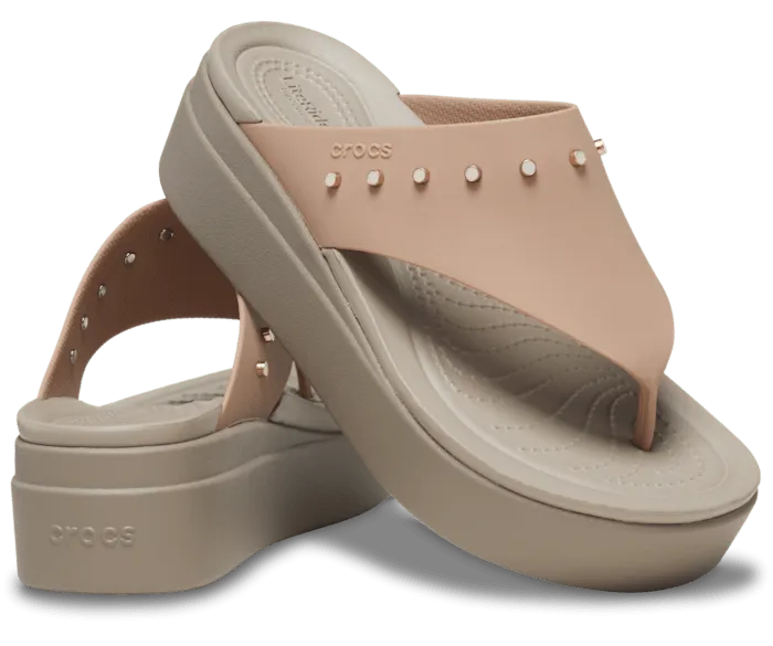 Brooklyn Studded Flip Cork Mushroom Women Crocs Platforms 038 Wedges