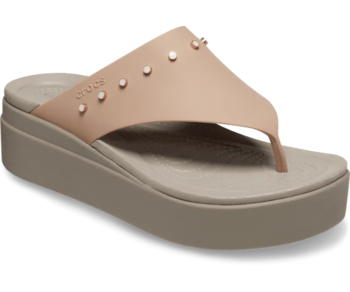 Brooklyn Studded Flip Cork Mushroom Women Crocs Platforms 038 Wedges
