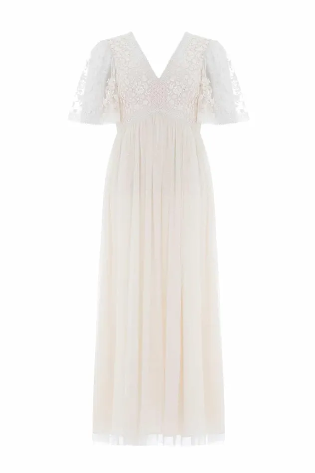 Celestia Ribbon Bodice Ankle Gown Champagne Women Needle and Thread Dresses