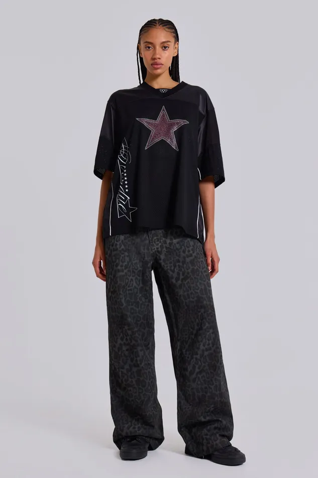 Charcoal Leopard Fade Colossus Jeans Tops Jaded London Women