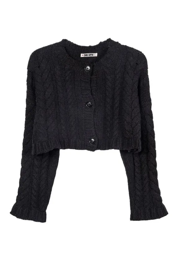 Ciao Lucia Cardigans Berta Gray Cotton Cardigan 8211 Women