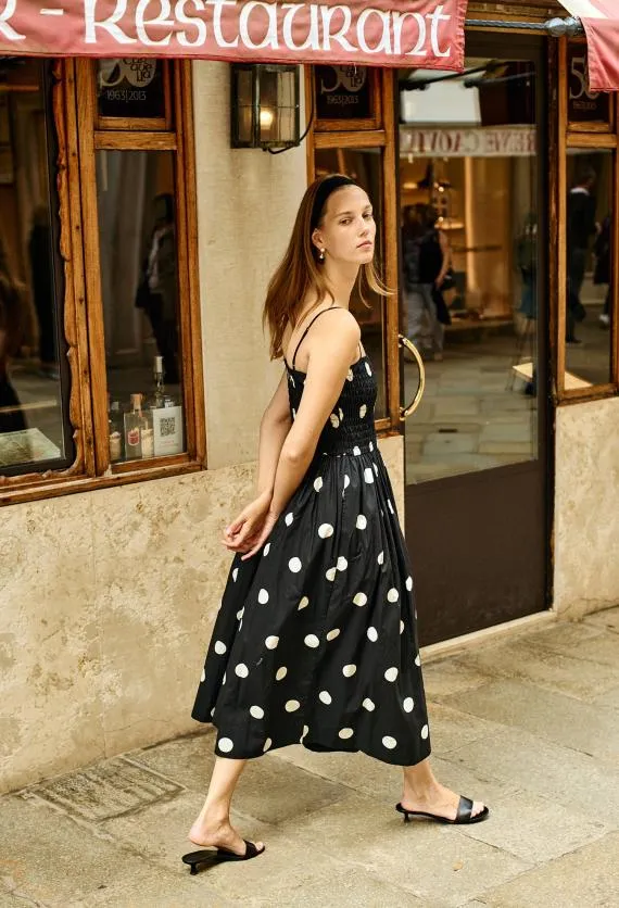 Ciao Lucia Long Dresses Mael Smocked Polka Dot Midi Dress 8211 Women