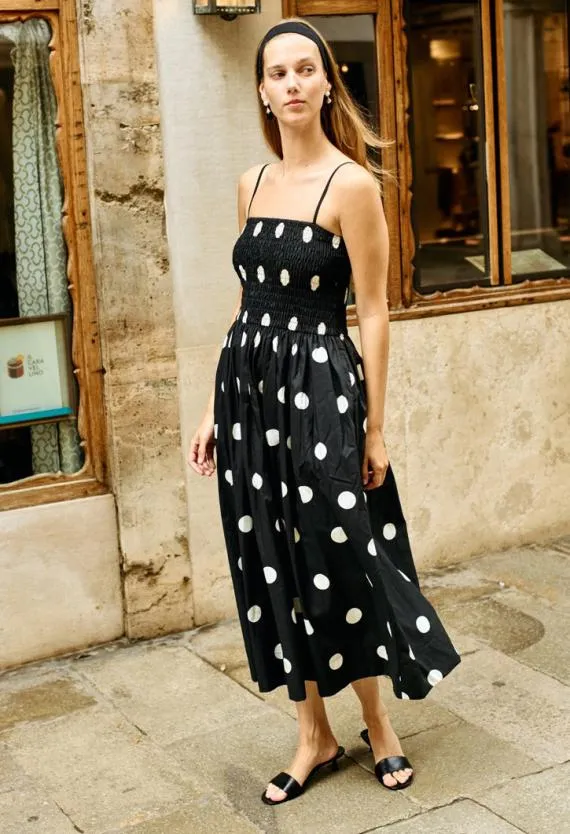 Ciao Lucia Long Dresses Mael Smocked Polka Dot Midi Dress 8211 Women