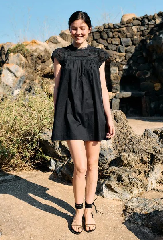 Ciao Lucia Mini Dresses Anabela Black Cotton Mini Dress 8211 Women