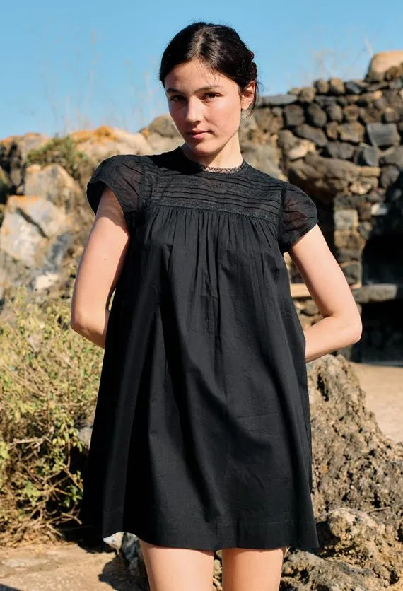 Ciao Lucia Mini Dresses Anabela Black Cotton Mini Dress 8211 Women