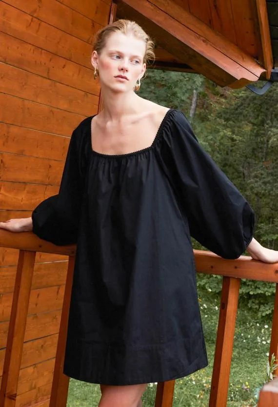 Ciao Lucia Mini Dresses Dali Black Cotton Mini Dress 8211 Women