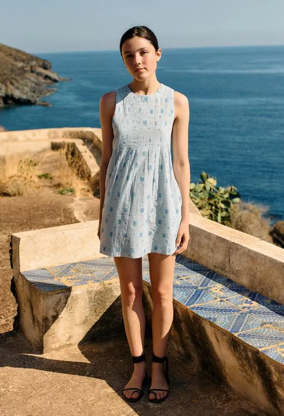 Ciao Lucia Mini Dresses Soledad Blue Printed Sleeveless Mini Dress 8211 Women