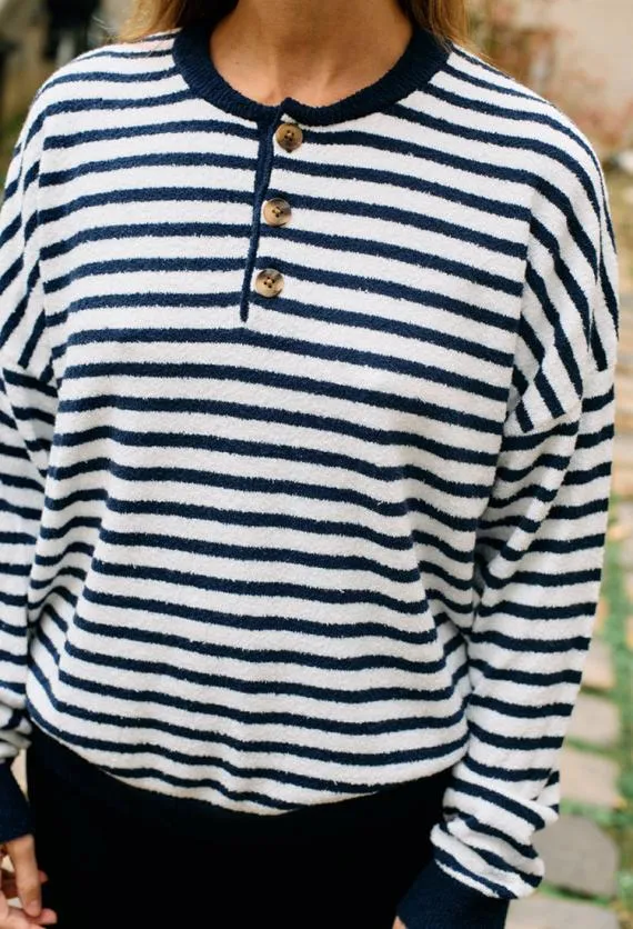 Ciao Lucia Pullovers Sidonie Navy White Stripe Pullover PreOrder 8211 Women