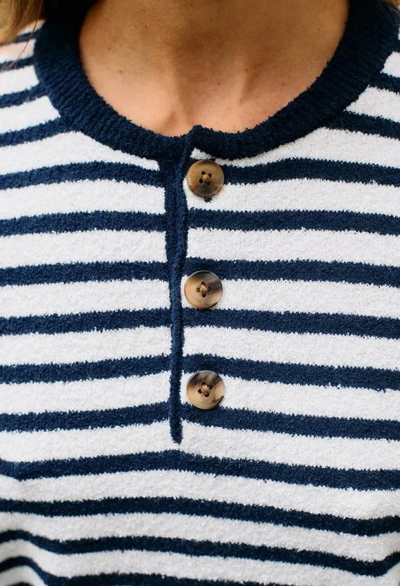 Ciao Lucia Pullovers Sidonie Navy White Stripe Pullover PreOrder 8211 Women