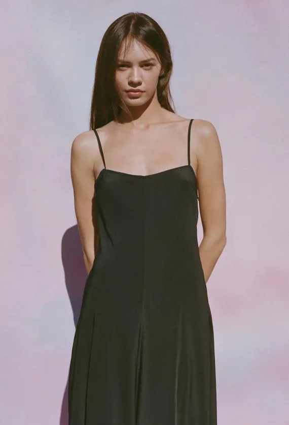 Ciao Lucia Satin Dresses Cristina Dress Matte Black 8211 Women