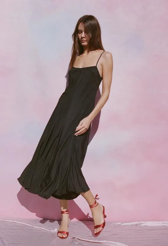Ciao Lucia Satin Dresses Cristina Dress Matte Black 8211 Women