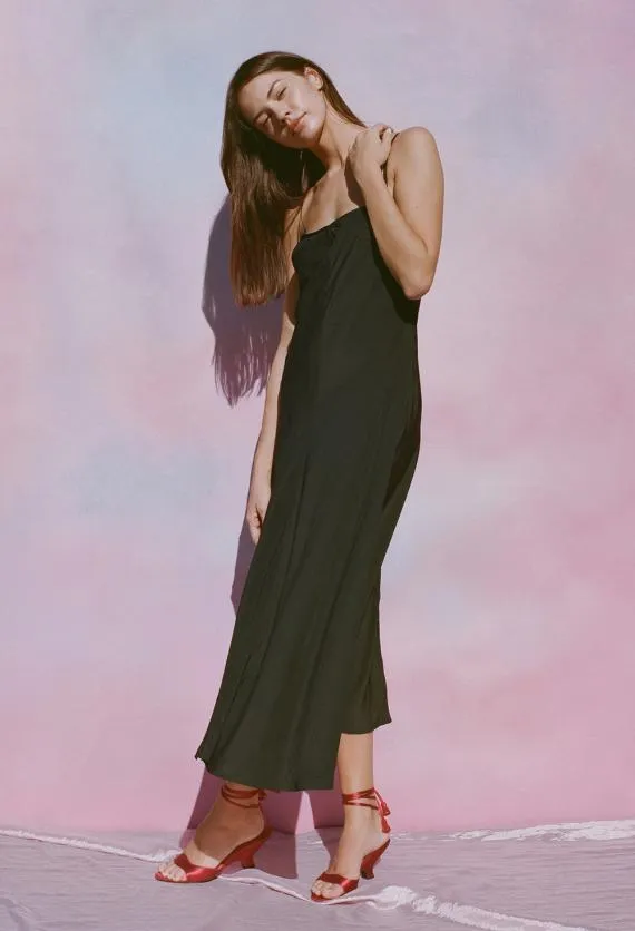Ciao Lucia Satin Dresses Cristina Dress Matte Black 8211 Women