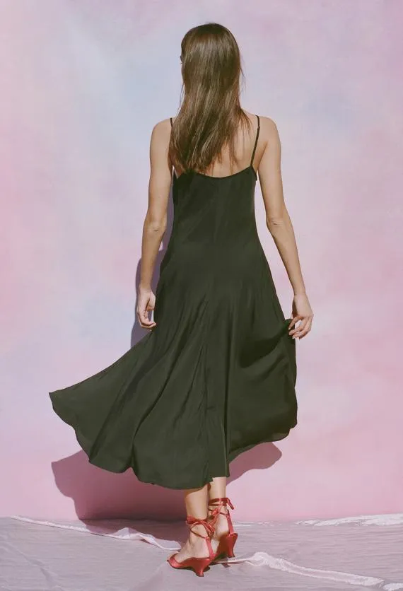 Ciao Lucia Satin Dresses Cristina Dress Matte Black 8211 Women