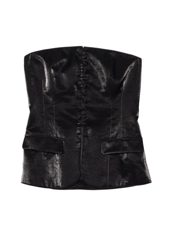 Ciao Lucia Sleeveless Tops Melodie Black Taffeta Strapless Top 8211 Women