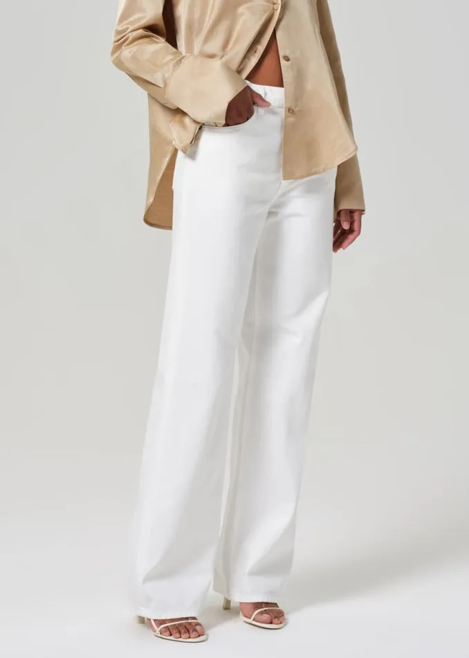 Citizens Of Humanity Annina High Rise Wide Leg 30034 In Soft White Women Jeans