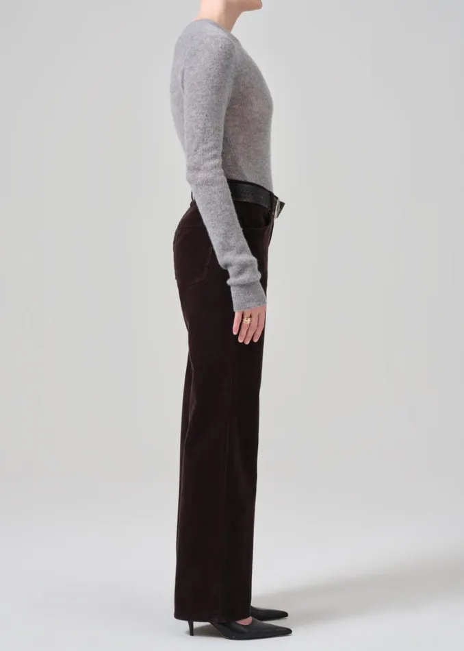 Citizens Of Humanity Annina High Rise Wide Leg 33034 Corduroy In Clove Women Pants