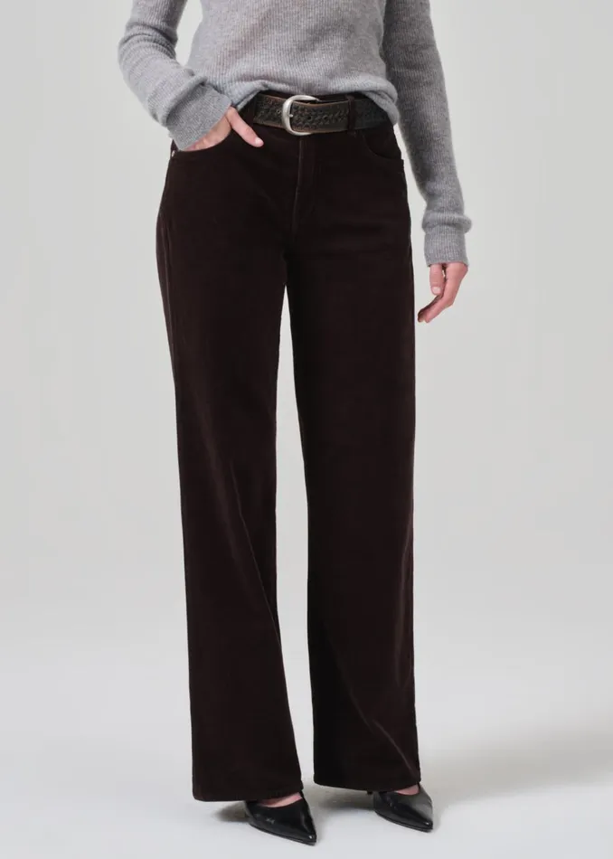 Citizens Of Humanity Annina High Rise Wide Leg 33034 Corduroy In Clove Women Pants