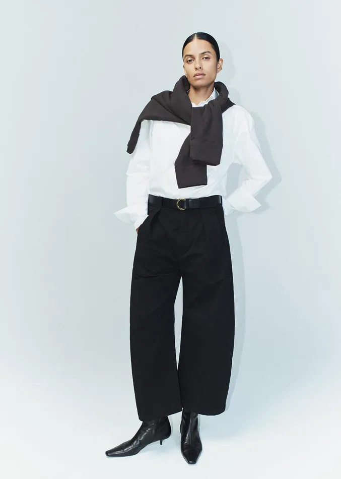 Citizens Of Humanity Cara Cropped Pleated Trouser In Black Women Pants