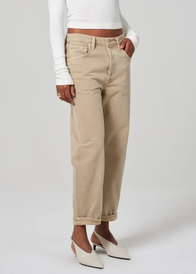 Citizens Of Humanity Dahlia Bow Leg Baby Roll In Porcini Women Petite