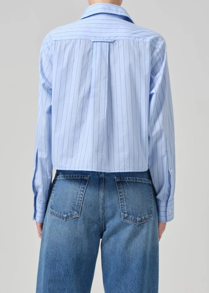 Citizens Of Humanity Fino Cropped Shirt In Ellis Stripe Women Tops