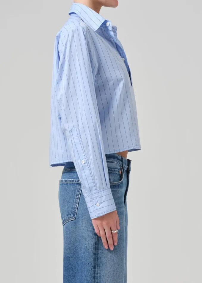 Citizens Of Humanity Fino Cropped Shirt In Ellis Stripe Women Tops