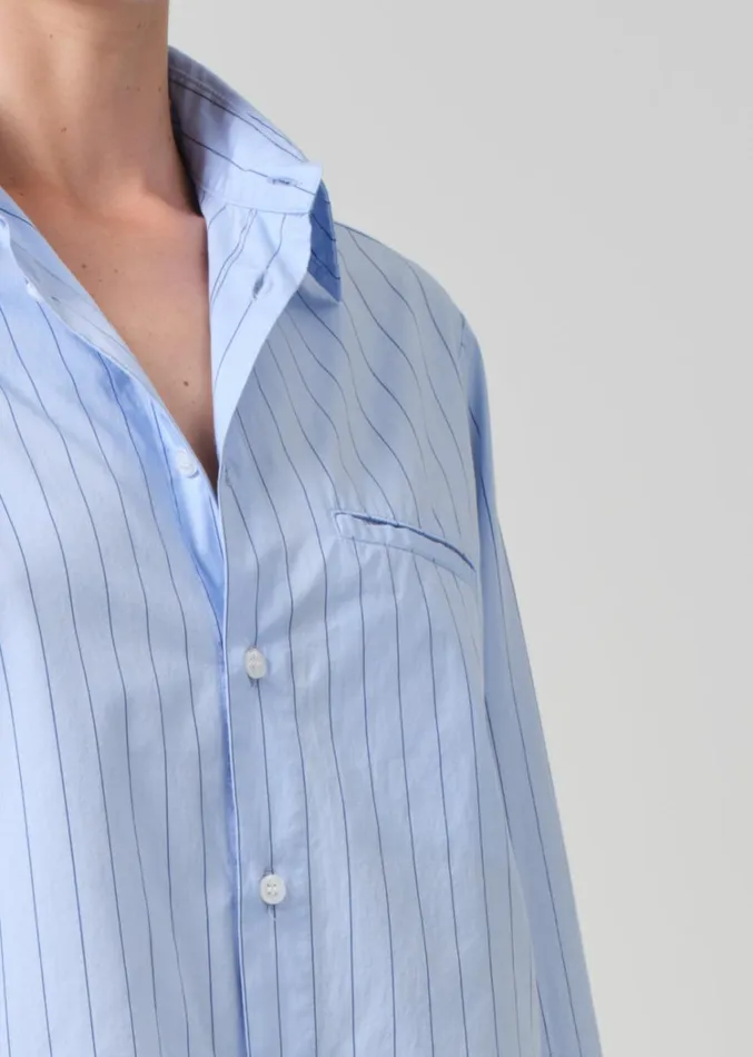 Citizens Of Humanity Fino Cropped Shirt In Ellis Stripe Women Tops