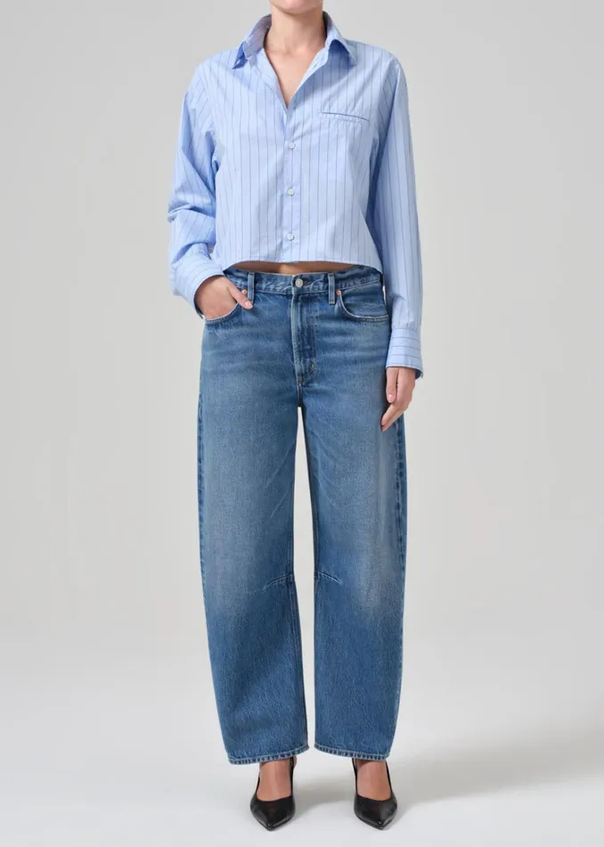 Citizens Of Humanity Fino Cropped Shirt In Ellis Stripe Women Tops