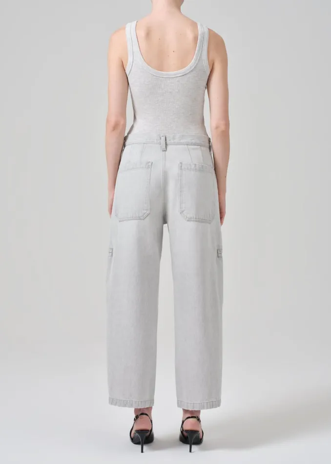 Citizens Of Humanity Gianna Seamed Cropped Baggy In Heather Grey Women Jeans