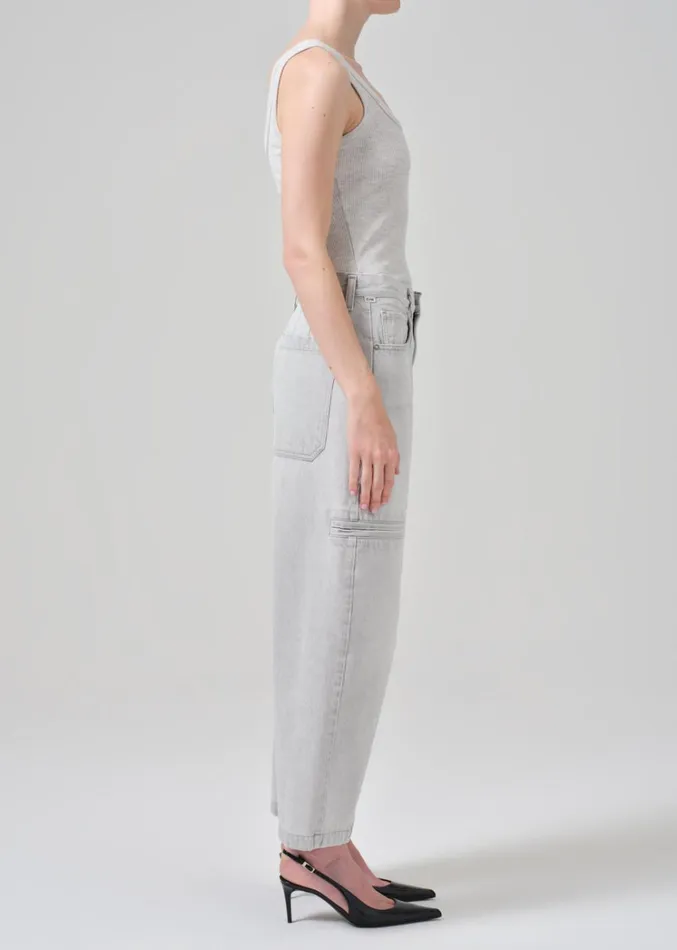 Citizens Of Humanity Gianna Seamed Cropped Baggy In Heather Grey Women Jeans