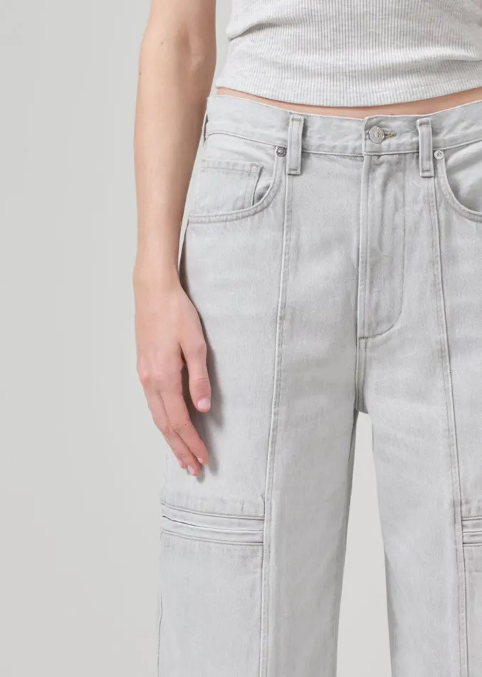 Citizens Of Humanity Gianna Seamed Cropped Baggy In Heather Grey Women Jeans