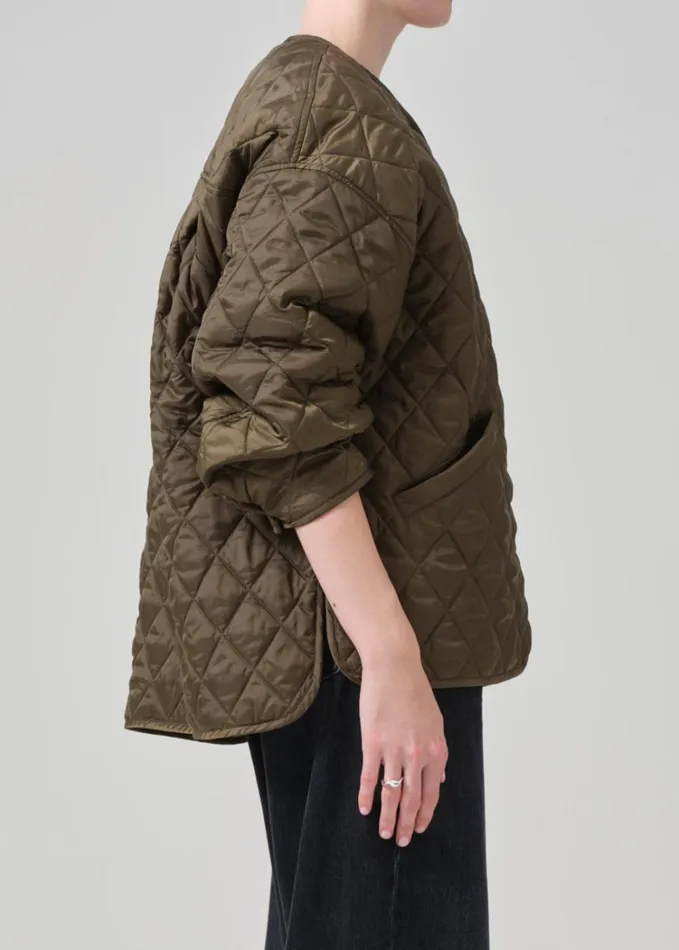 Citizens Of Humanity Huntleigh Quilted Coat In Army Women Jackets and Coats