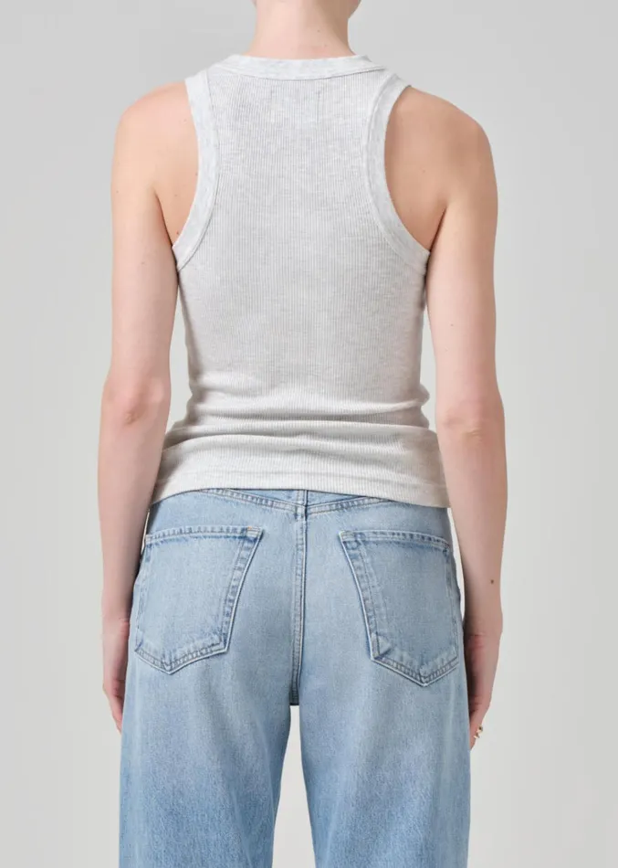 Citizens Of Humanity Isabel Rib Tank In Heather Grey Women Tops