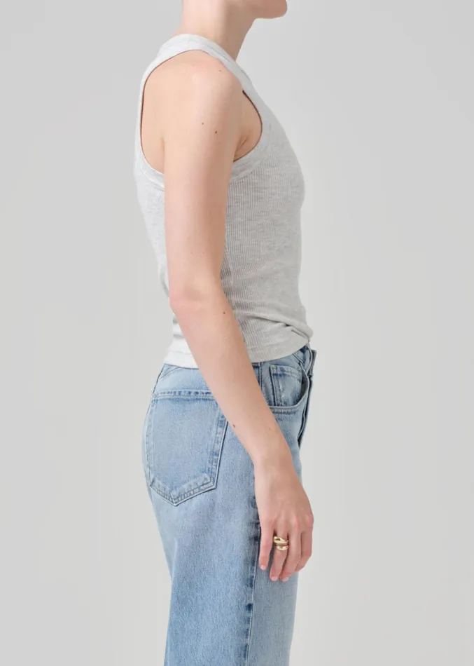 Citizens Of Humanity Isabel Rib Tank In Heather Grey Women Tops