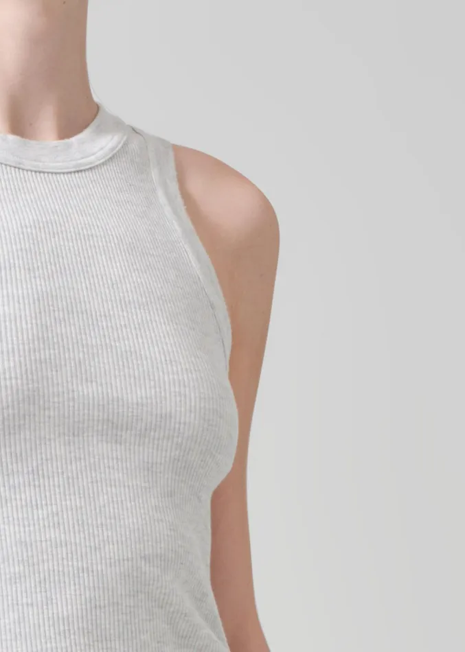 Citizens Of Humanity Isabel Rib Tank In Heather Grey Women Tops