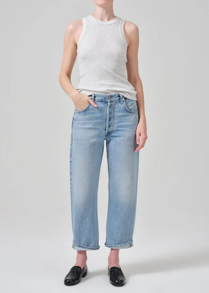 Citizens Of Humanity Isabel Rib Tank In Heather Grey Women Tops