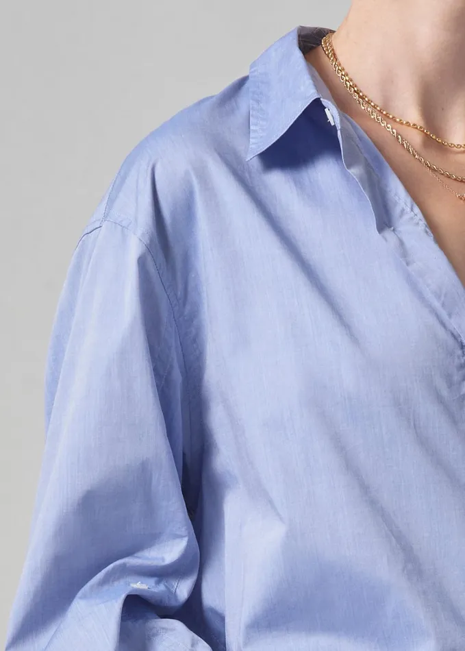 Citizens Of Humanity Kayla Shirt In Blue End On End Women Tops