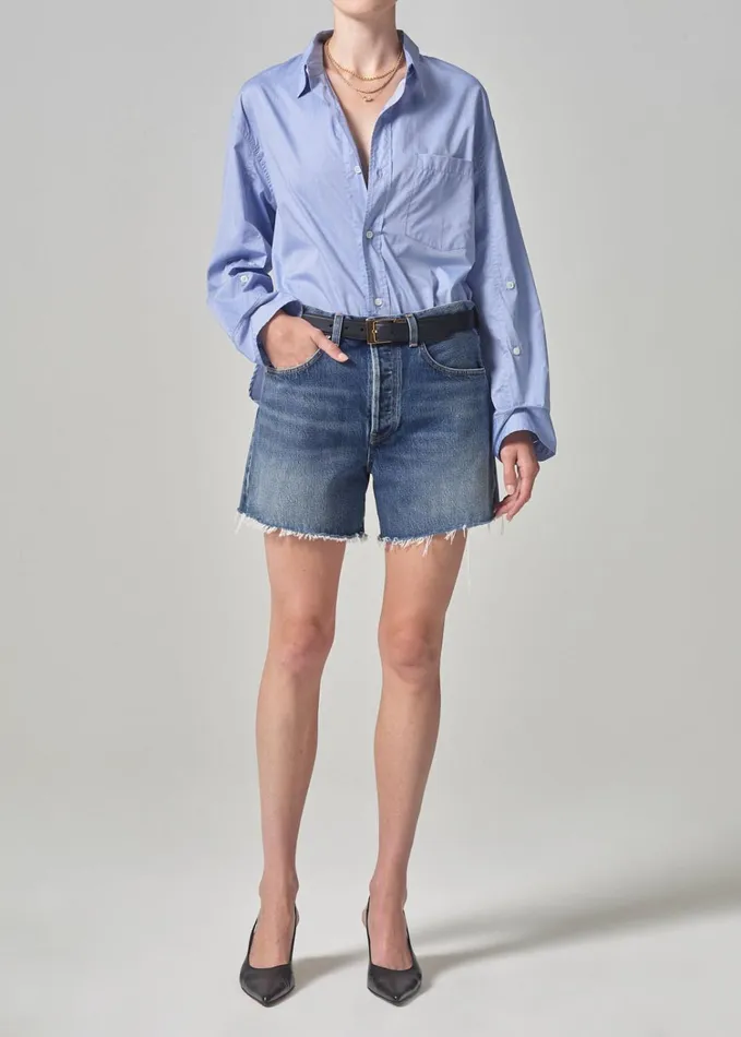 Citizens Of Humanity Kayla Shirt In Blue End On End Women Tops