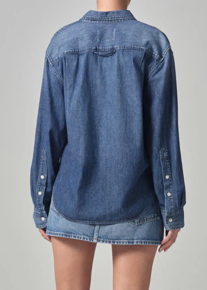 Citizens Of Humanity Kayla Shrunken Shirt In Somerset Women Tops