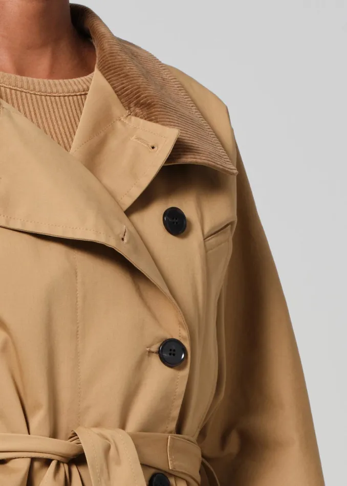 Citizens Of Humanity Kiernen Cropped Barn Jacket In British Tan Women Jackets and Coats