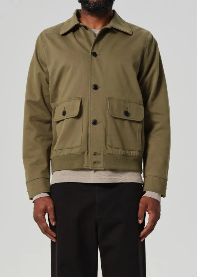 Citizens Of Humanity Utility Jacket In Army Green Men Jackets