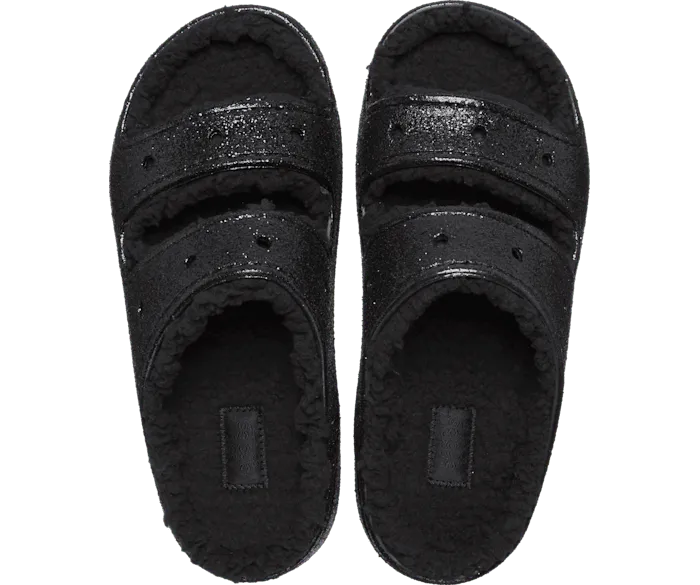 Classic Cozzzy Glitter II Sandal Black Men Crocs Sandals