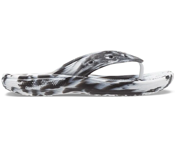 Classic Marble Flip Black White Women Crocs FlipFlops