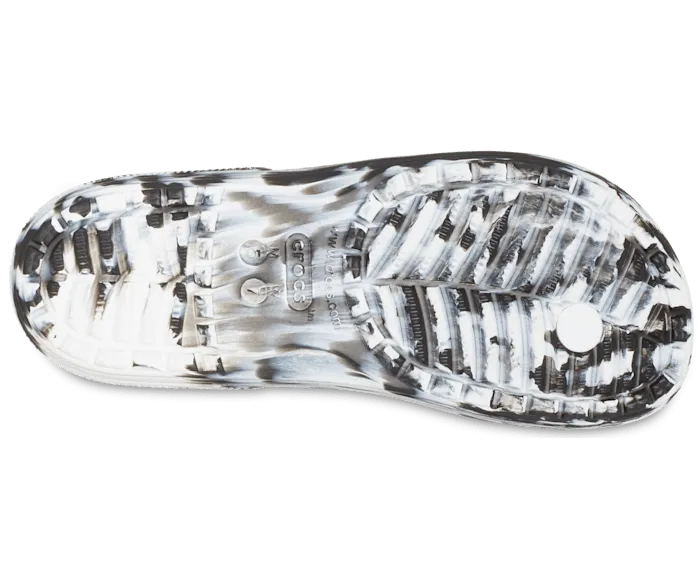 Classic Marble Flip Black White Women Crocs FlipFlops