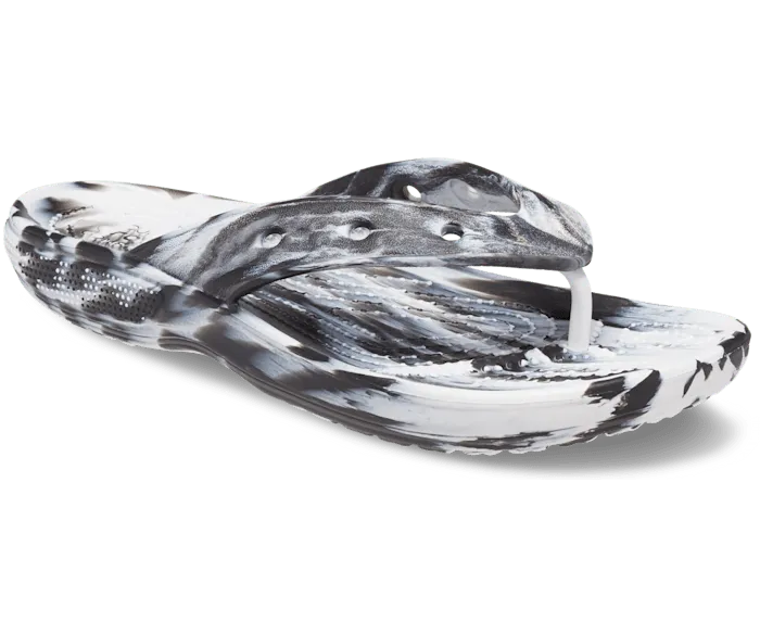 Classic Marble Flip Black White Women Crocs FlipFlops