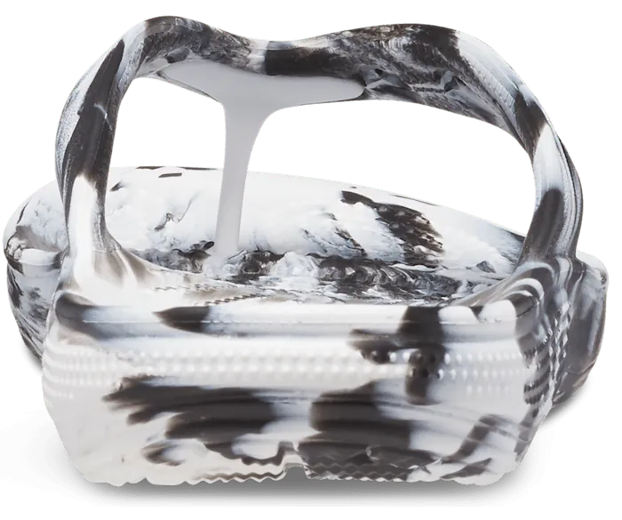 Classic Marble Flip Black White Women Crocs FlipFlops
