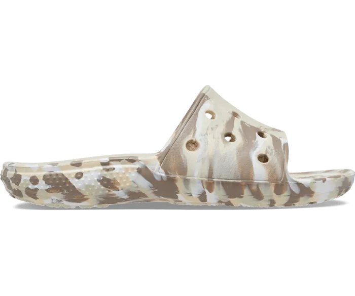Classic Marbled Slide Bone Multi Men Crocs Sandals