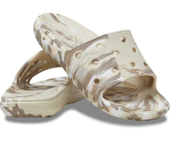 Classic Marbled Slide Bone Multi Men Crocs Sandals