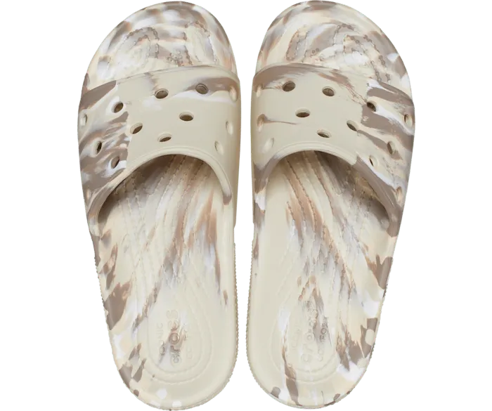 Classic Marbled Slide Bone Multi Men Crocs Sandals
