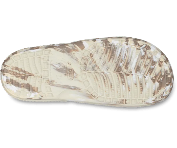 Classic Marbled Slide Bone Multi Men Crocs Sandals